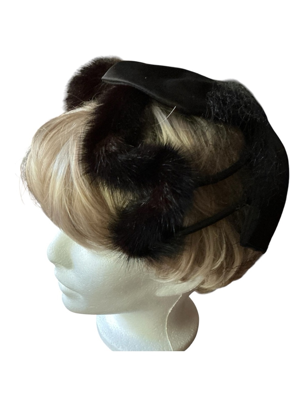 Ladies 50s 60s Vintage Black Dress Hat Accessory